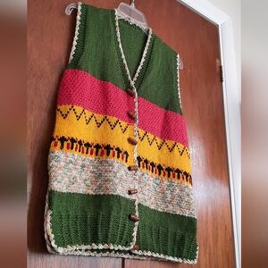 Vintage Sweater Vest W/ Toggle Buttons In Great Condition